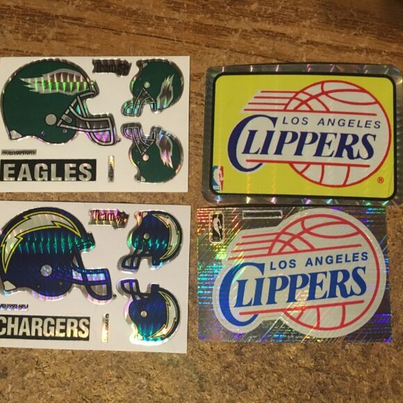 LOT OF 20 NFL HELMET PRISM STICKERS 1993 1999 NBA MLB 1996 - Picture 6 of 8